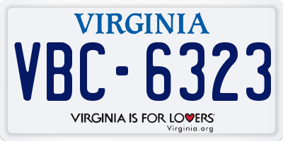 VA license plate VBC6323
