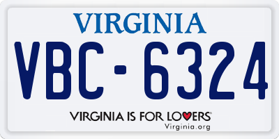 VA license plate VBC6324