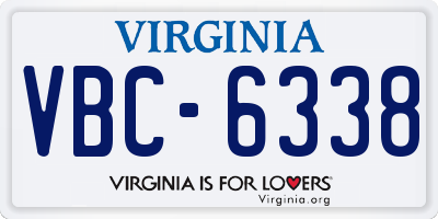 VA license plate VBC6338
