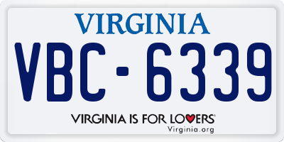 VA license plate VBC6339