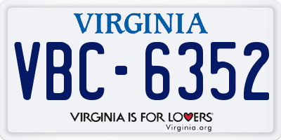 VA license plate VBC6352
