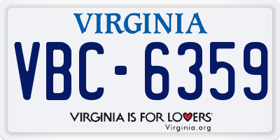 VA license plate VBC6359