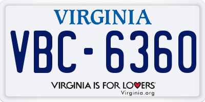 VA license plate VBC6360