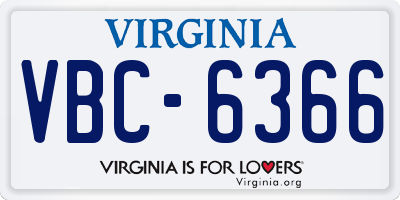 VA license plate VBC6366