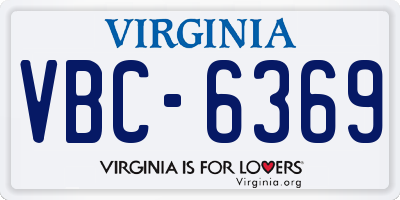 VA license plate VBC6369