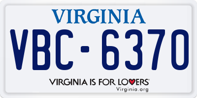 VA license plate VBC6370