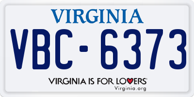 VA license plate VBC6373