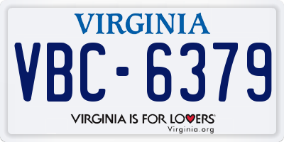 VA license plate VBC6379