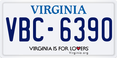 VA license plate VBC6390