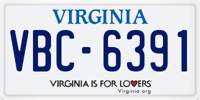 VA license plate VBC6391