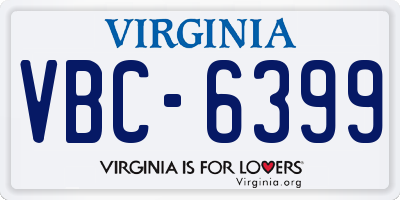 VA license plate VBC6399