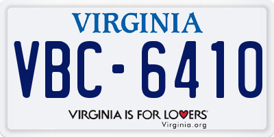 VA license plate VBC6410