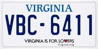 VA license plate VBC6411
