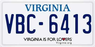 VA license plate VBC6413