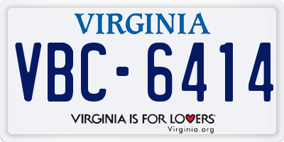 VA license plate VBC6414