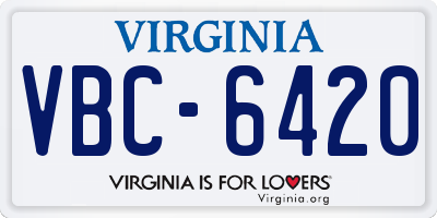 VA license plate VBC6420
