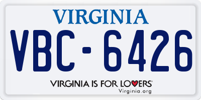VA license plate VBC6426