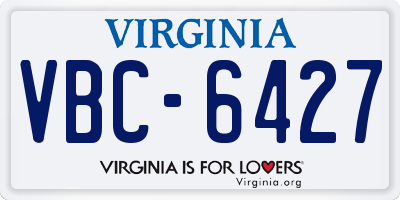 VA license plate VBC6427