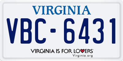 VA license plate VBC6431