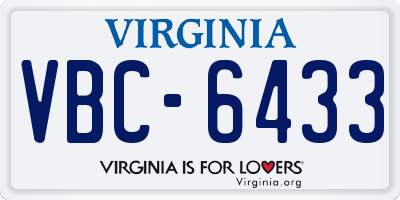 VA license plate VBC6433