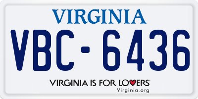 VA license plate VBC6436