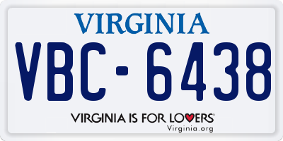 VA license plate VBC6438