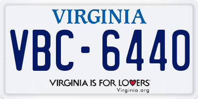 VA license plate VBC6440
