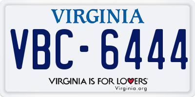VA license plate VBC6444