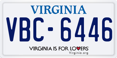 VA license plate VBC6446