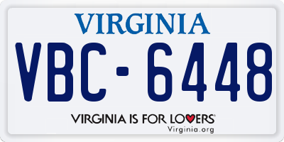VA license plate VBC6448