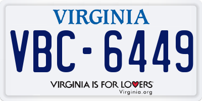 VA license plate VBC6449
