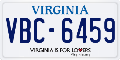 VA license plate VBC6459