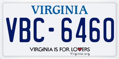VA license plate VBC6460