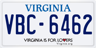 VA license plate VBC6462