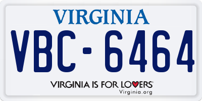 VA license plate VBC6464