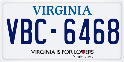 VA license plate VBC6468