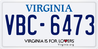 VA license plate VBC6473
