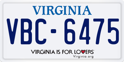 VA license plate VBC6475