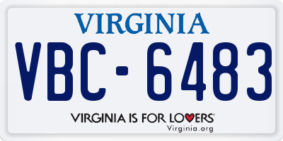 VA license plate VBC6483