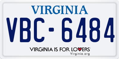 VA license plate VBC6484