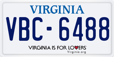VA license plate VBC6488