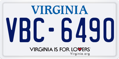 VA license plate VBC6490
