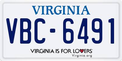 VA license plate VBC6491