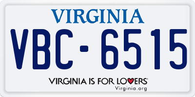 VA license plate VBC6515