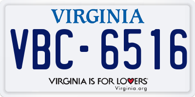 VA license plate VBC6516