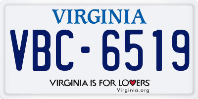 VA license plate VBC6519