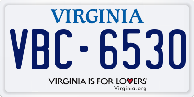 VA license plate VBC6530