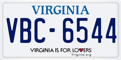 VA license plate VBC6544