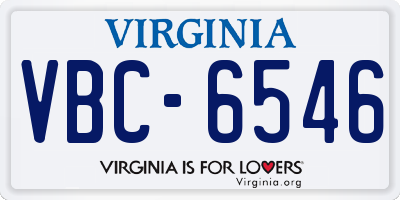 VA license plate VBC6546