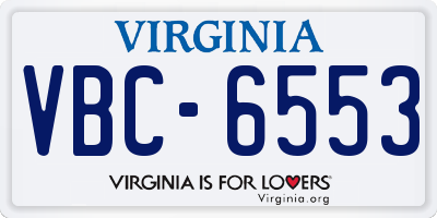 VA license plate VBC6553
